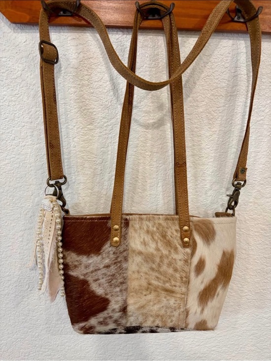 Myra Bag Handbags - Leather Patchwork Cowhide Crossbody Bag - Women